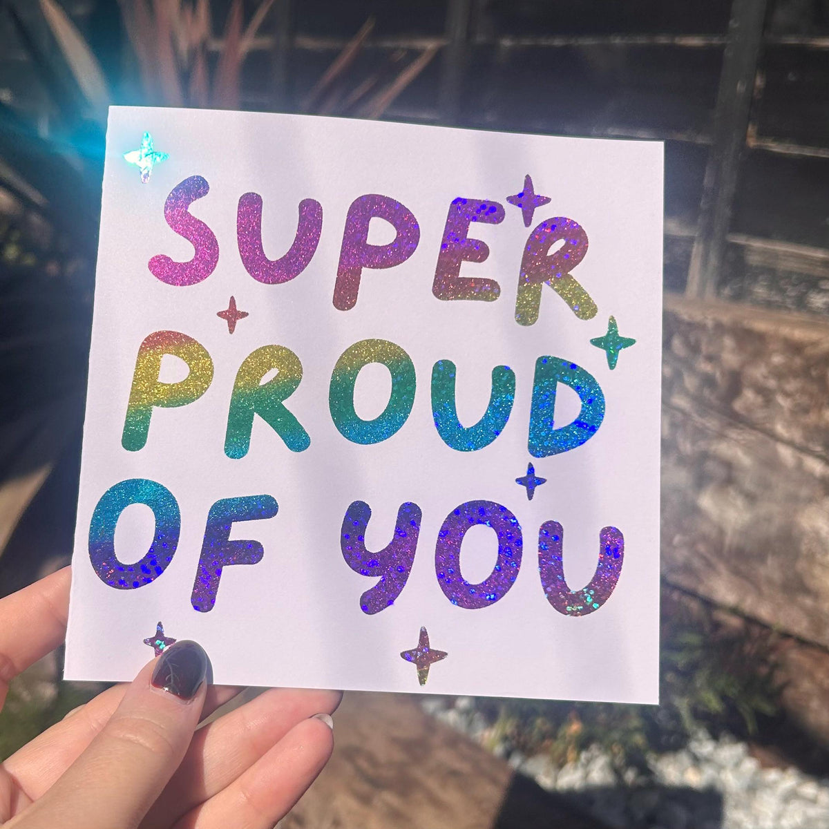 Super Proud of You Card, Congrats, Congratulations, Hand-Illustrated Celebration Greeting, Personalised Foiling Option