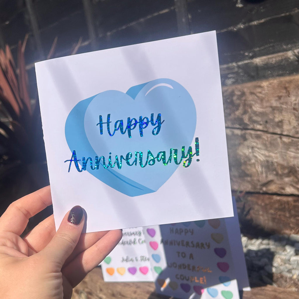 Love Hearts Congratulations Card, Congrats, Hand-Illustrated Celebration Greeting, Personalised Foiling Option