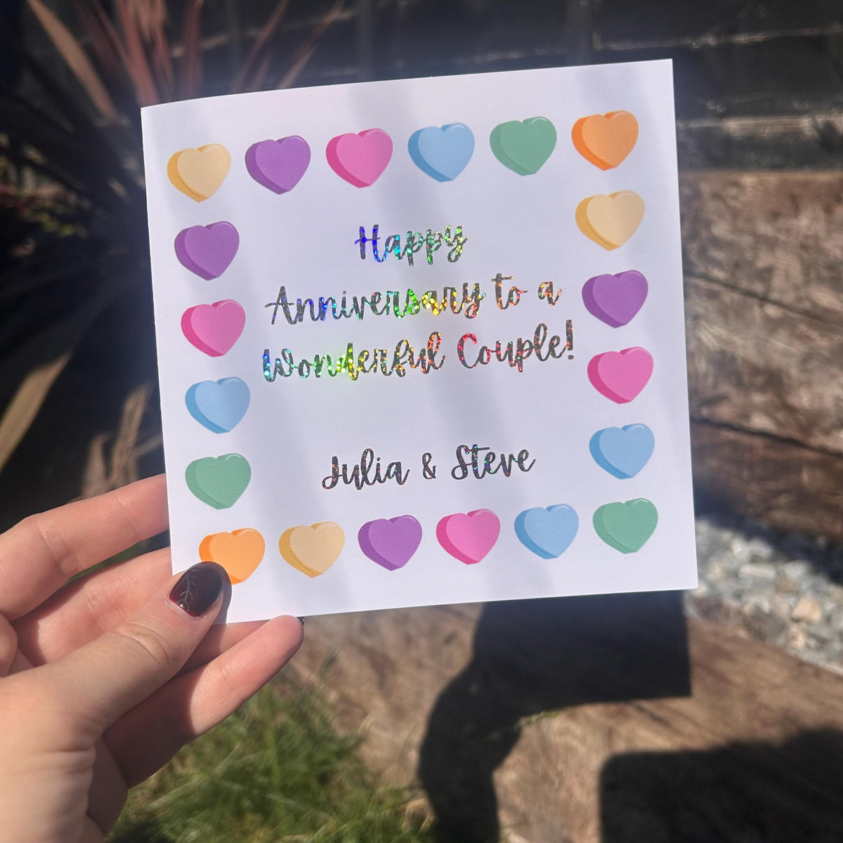 Love Hearts Congratulations Card, Congrats, Hand-Illustrated Celebration Greeting, Personalised Foiling Option