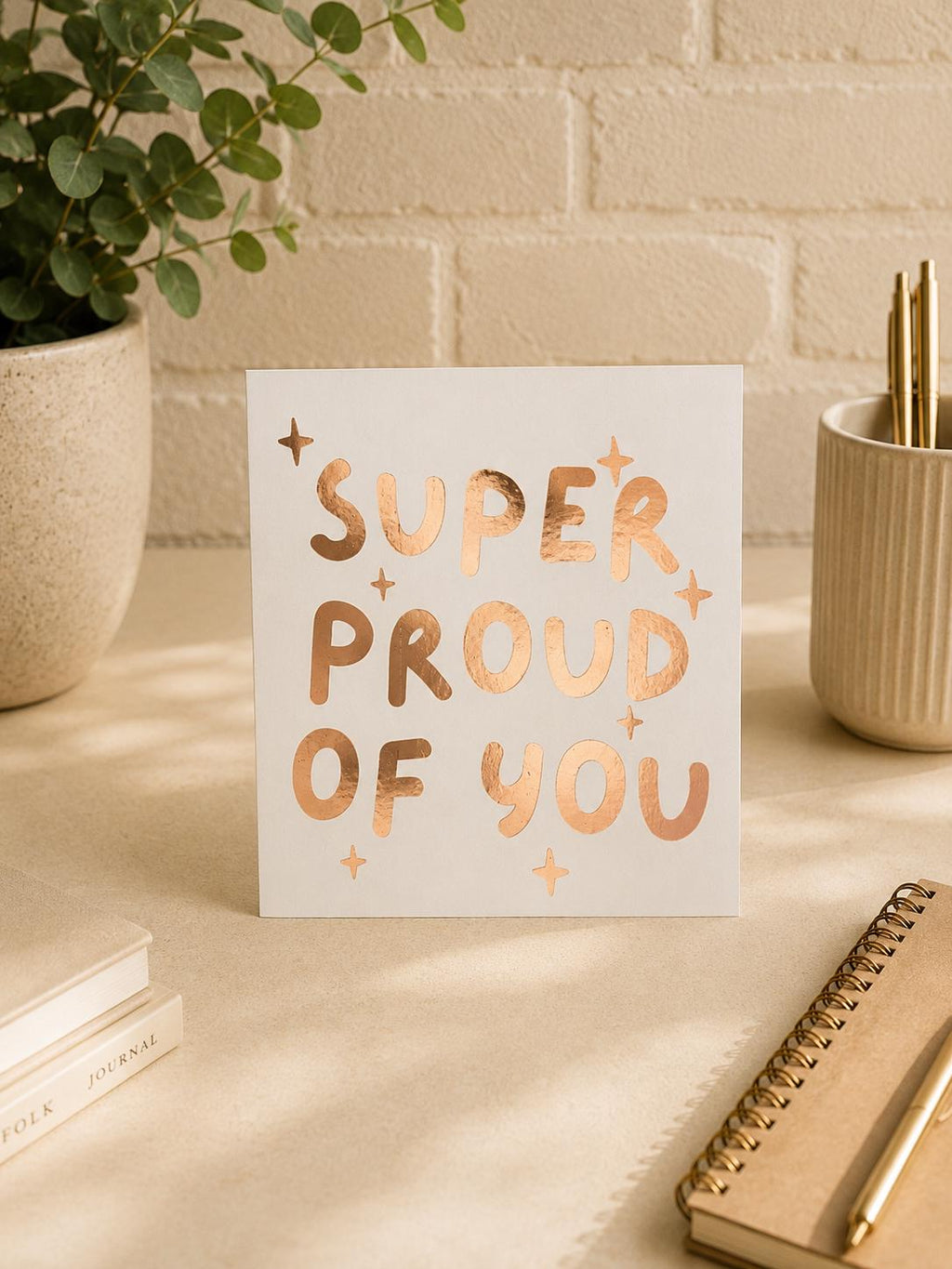 Super Proud of You Card, Congrats, Congratulations, Hand-Illustrated Celebration Greeting, Personalised Foiling Option