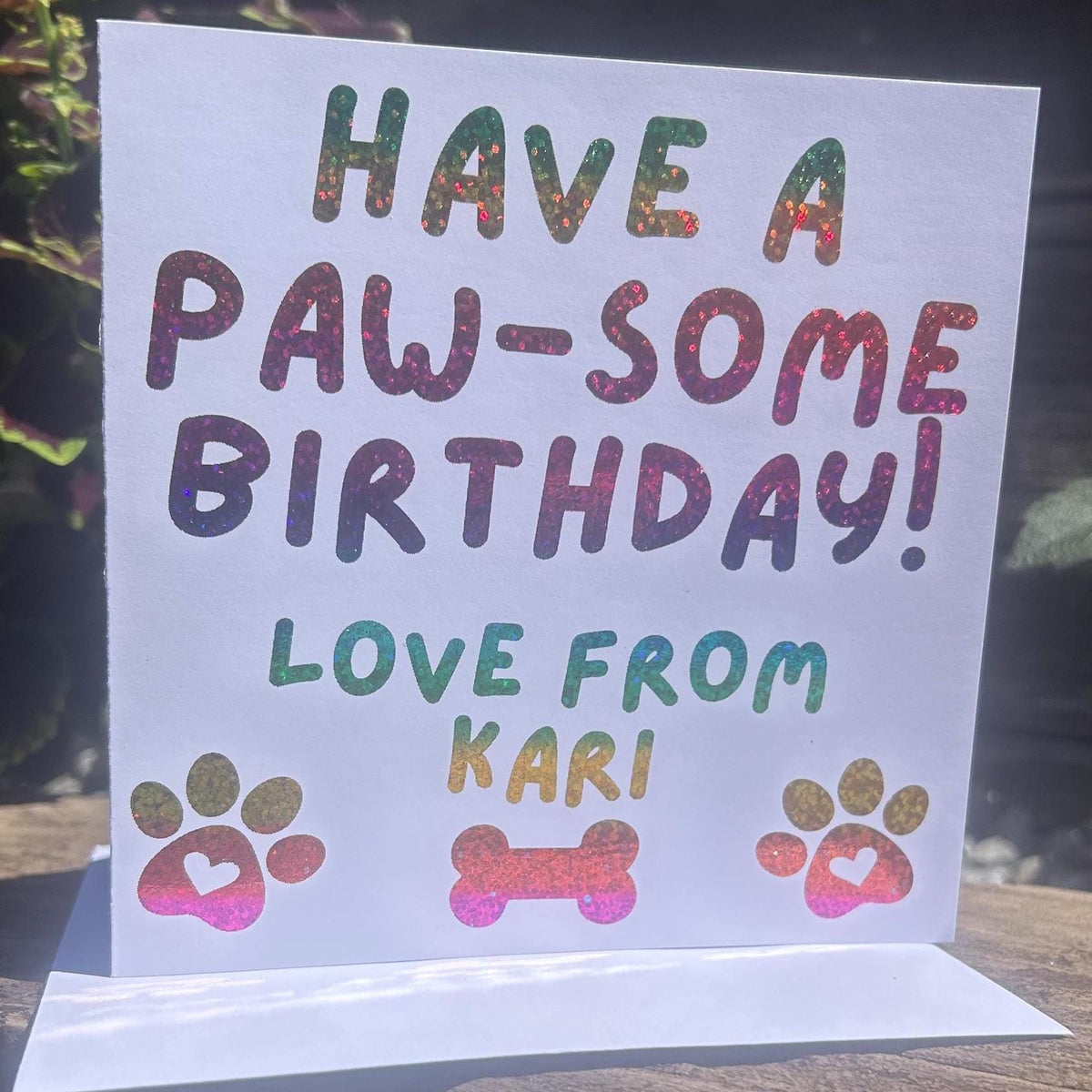Dog Cat Mum Dad Pet Birthday Card, Celebration Greeting, Personalised Foiling Option