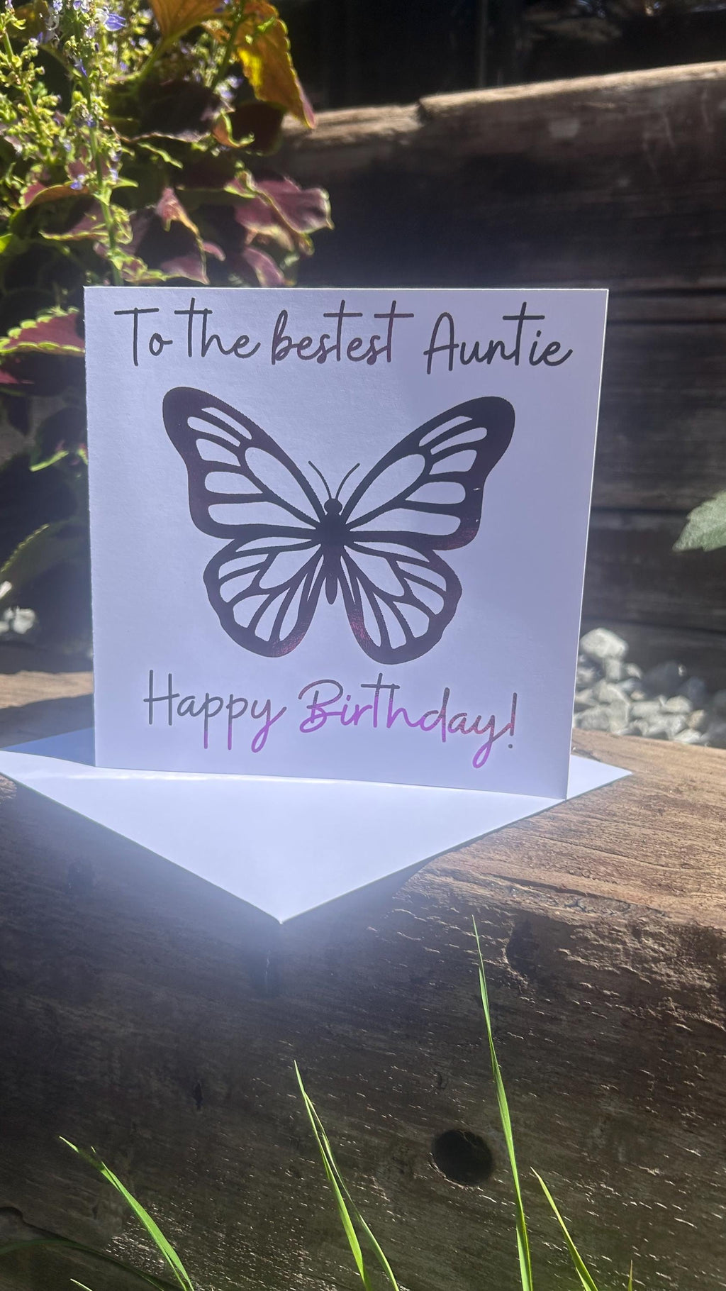 Hand-Illustrated Butterfly Birthday Card, Personalised Foiling Celebration Greeting (Any Age)