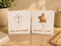 You're A Star Thank You Card, Hand-Illustrated Celebration Greeting, Personalised Foiling Option, Teacher, TA