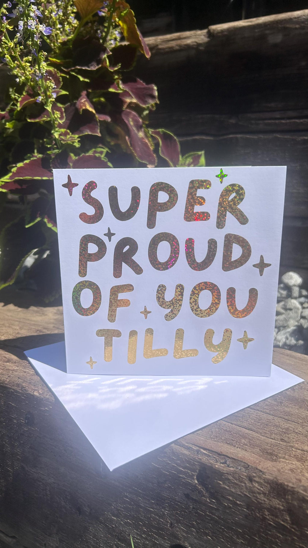 Super Proud of You Card, Congrats, Congratulations, Hand-Illustrated Celebration Greeting, Personalised Foiling Option