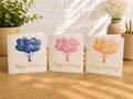 Heart Balloons Happy Birthday Card, Hand-Illustrated Celebration Greeting