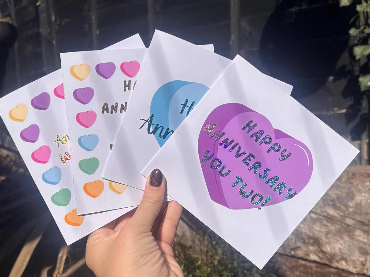 Love Hearts Congratulations Card, Congrats, Hand-Illustrated Celebration Greeting, Personalised Foiling Option