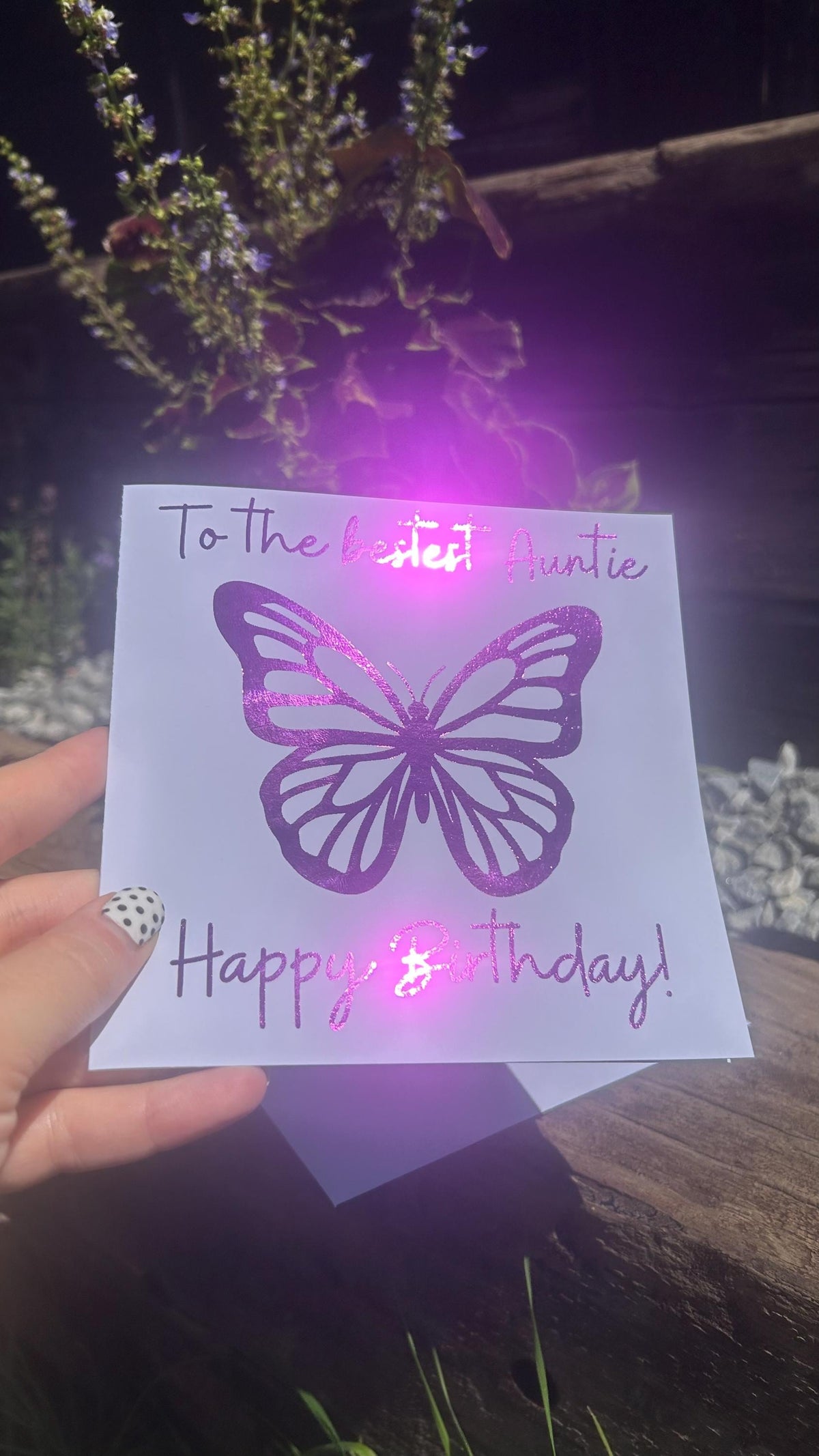 Hand-Illustrated Butterfly Birthday Card, Personalised Foiling Celebration Greeting (Any Age)