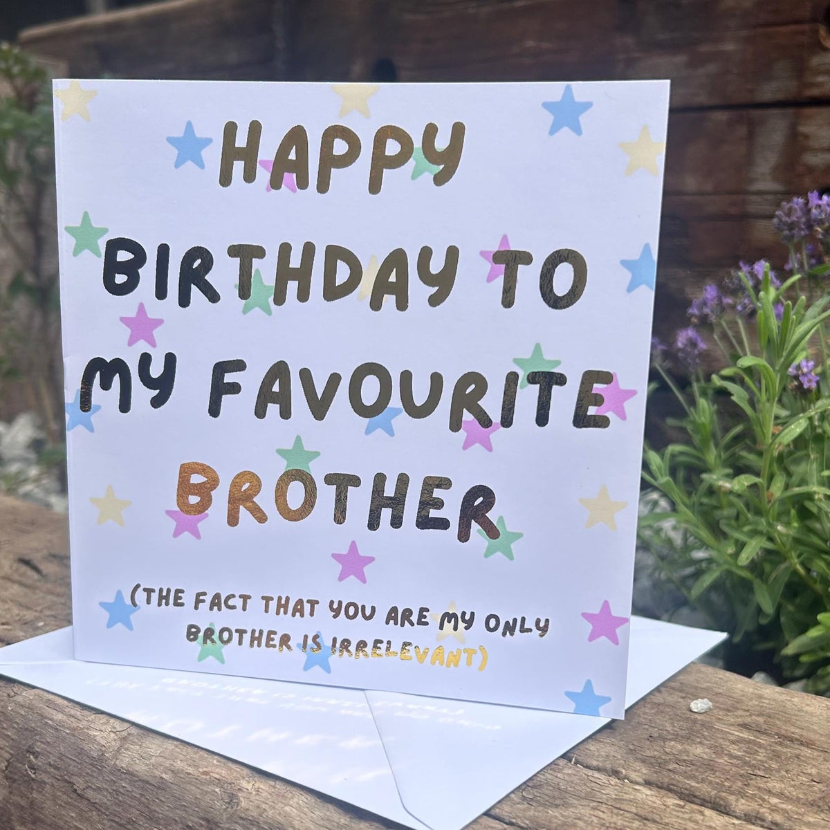 Favourite Sibling Birthday Card, Hand-Illustrated Celebration Greeting, Personalised Foiling Option