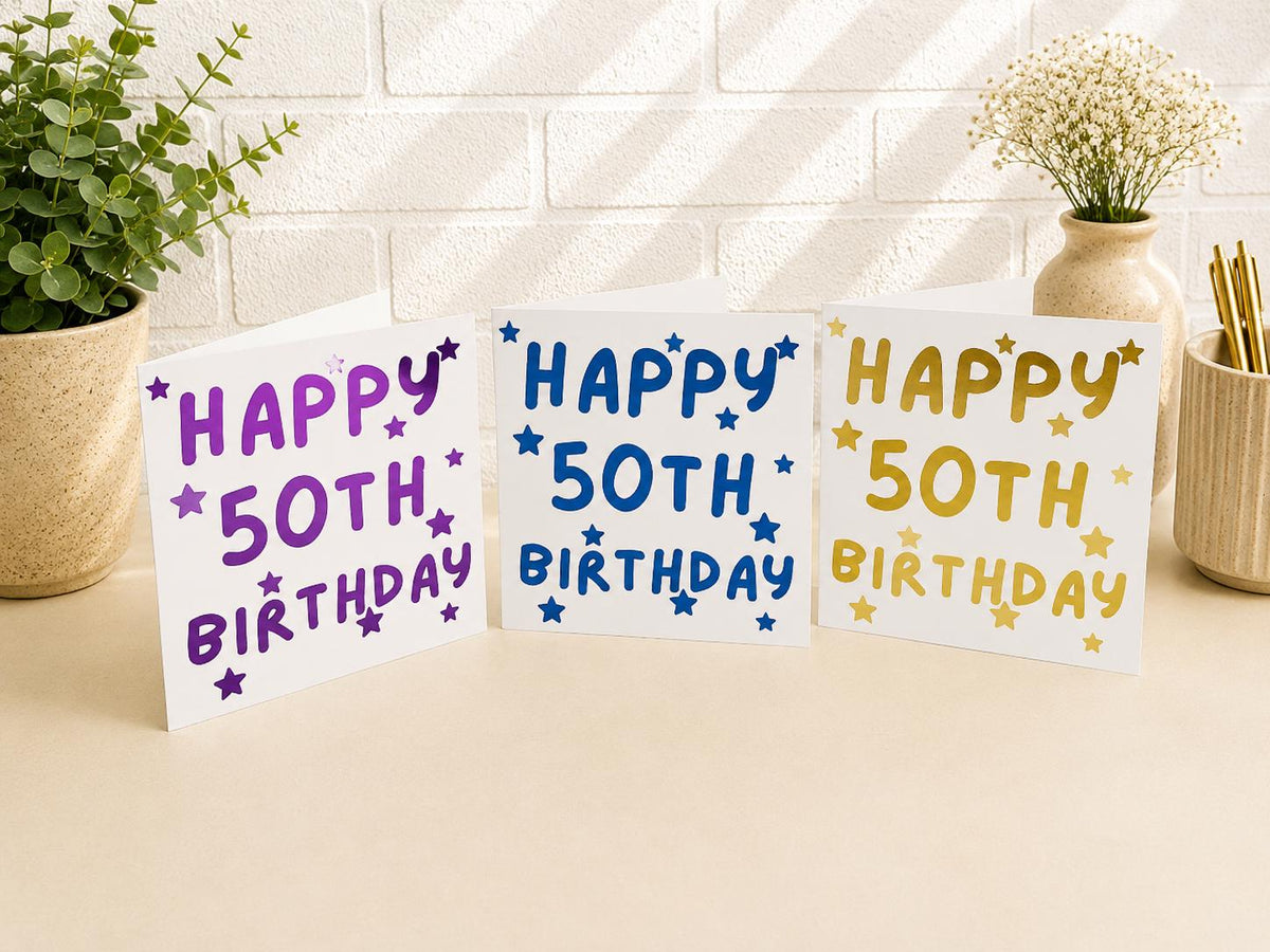Happy Birthday Card, Personalised Foiling Celebration Greeting (Any Age)